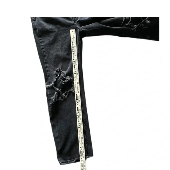 BDG Urban Outfitters High Rise Distressed Relaxed Straight Black Jeans Womens 28 - Picture 11 of 13